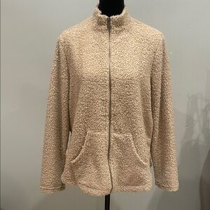 Cozy Cream Sherpa Jacket taupe color new